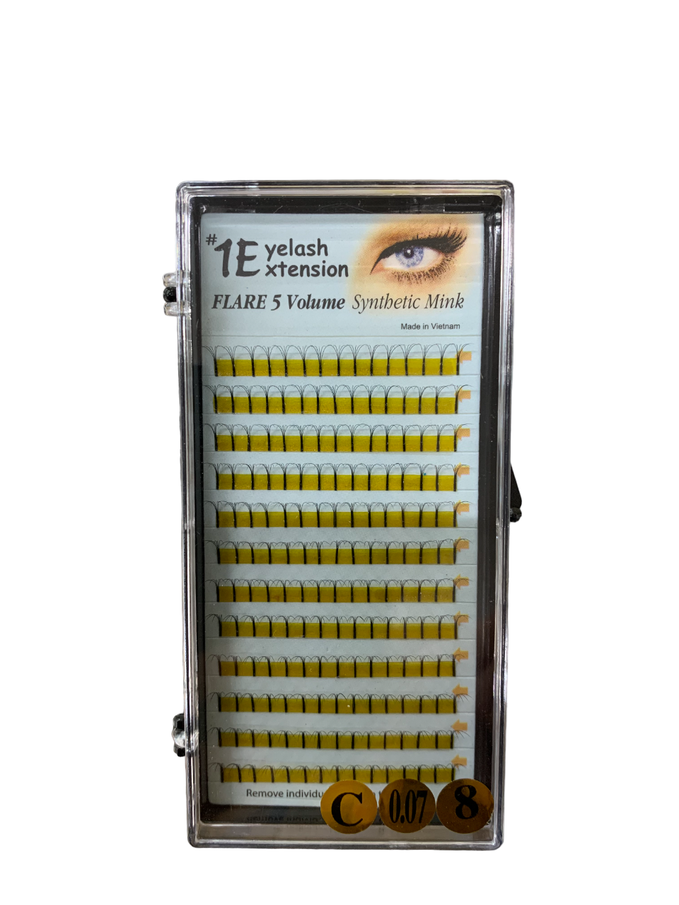 1E Eyelash Extension Flare 5 Volume Synthetic Mink C-0.07-08